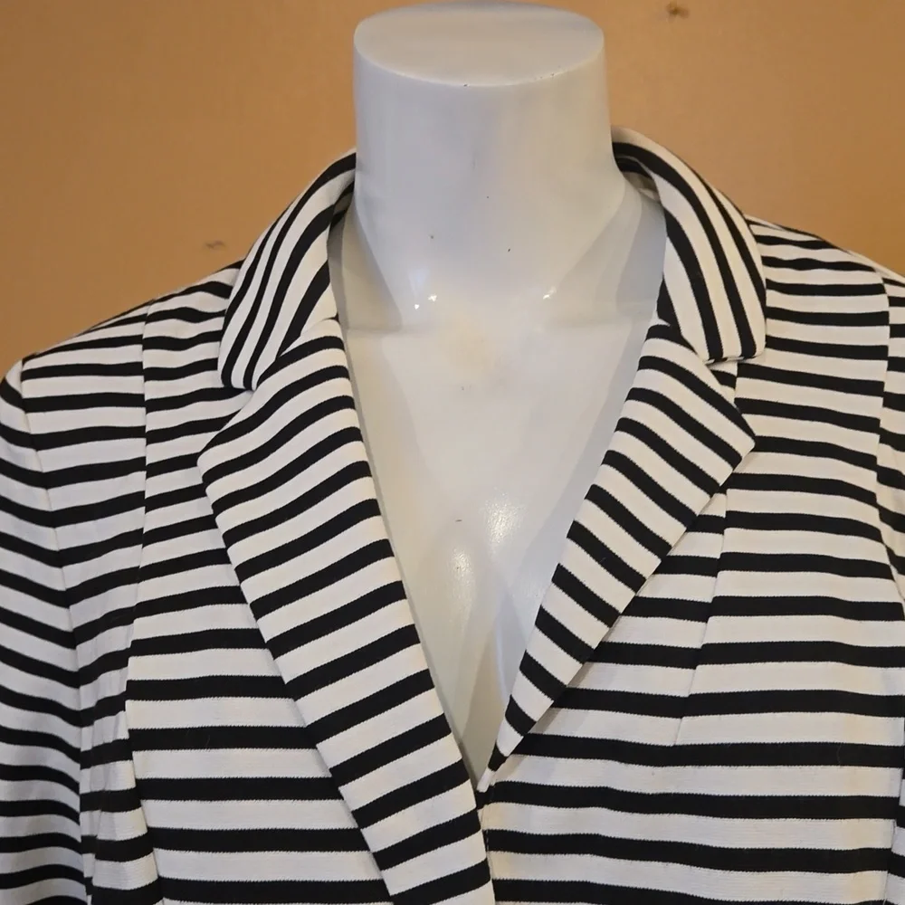 Black and white stripe blazer